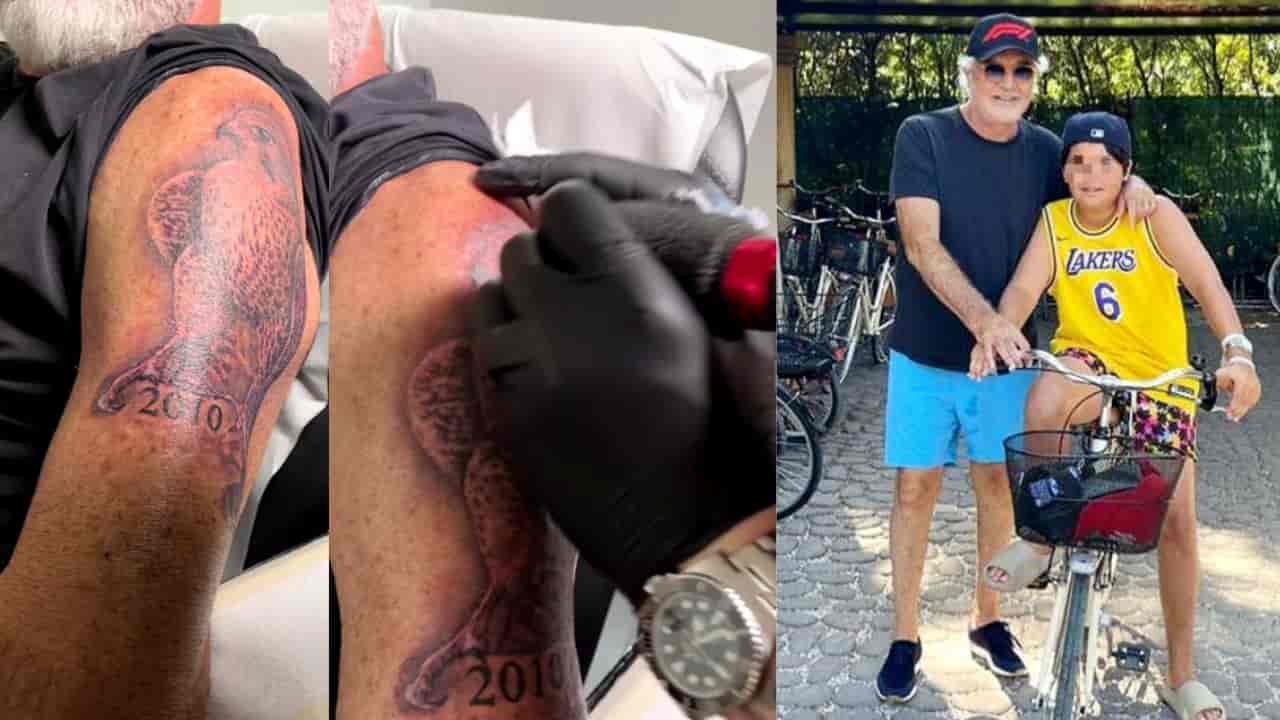 Flavio Briatore gesto shock tattoo Nathan Falco